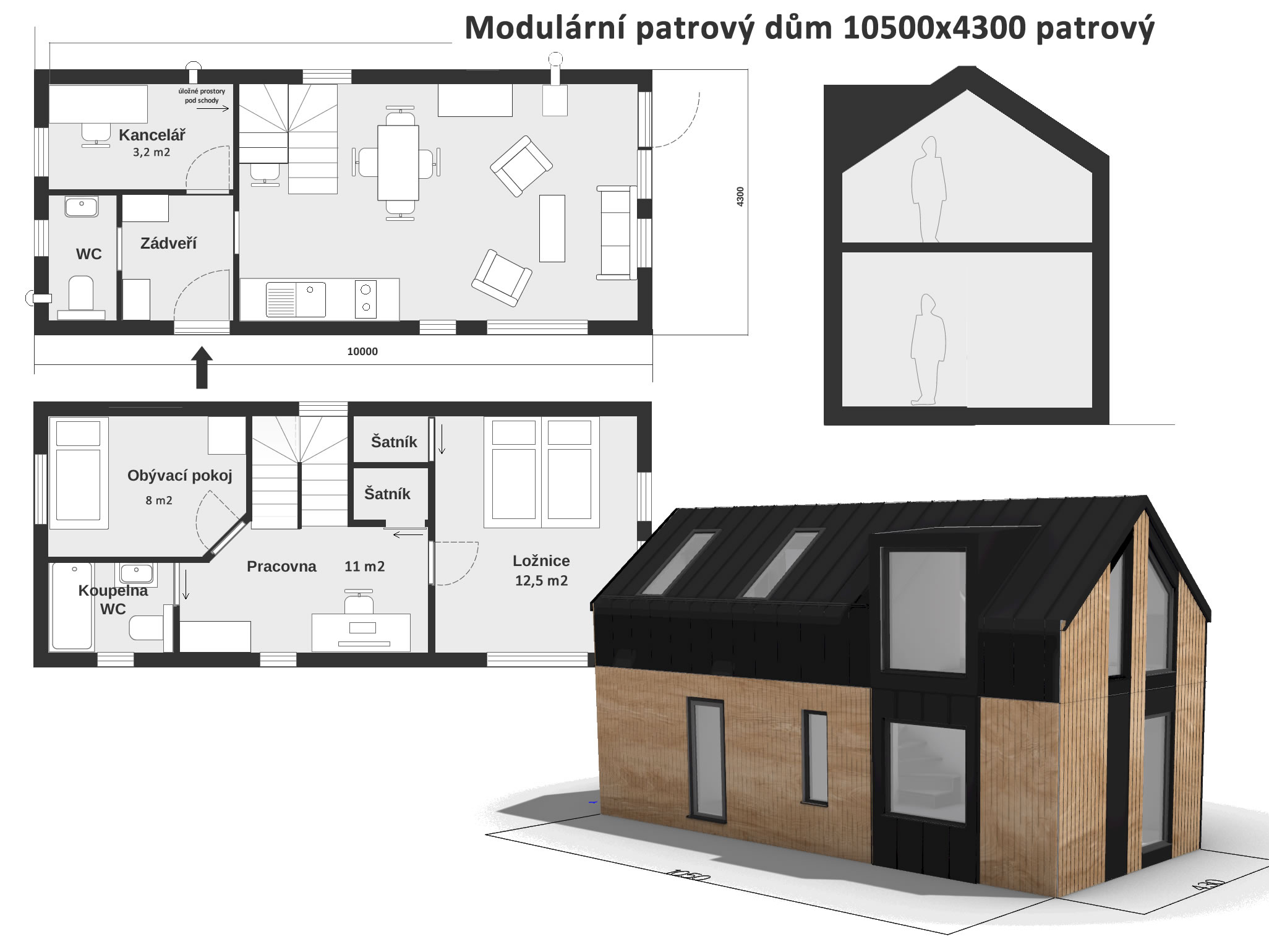 patrový modulární dům